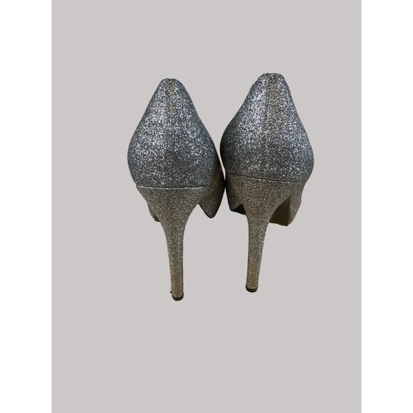 Guess Women's Silver Glitter High Stiletto Heels Size 6M - Picture 4 of 12